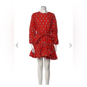 RHODE Ella Red Floral Mini Dress